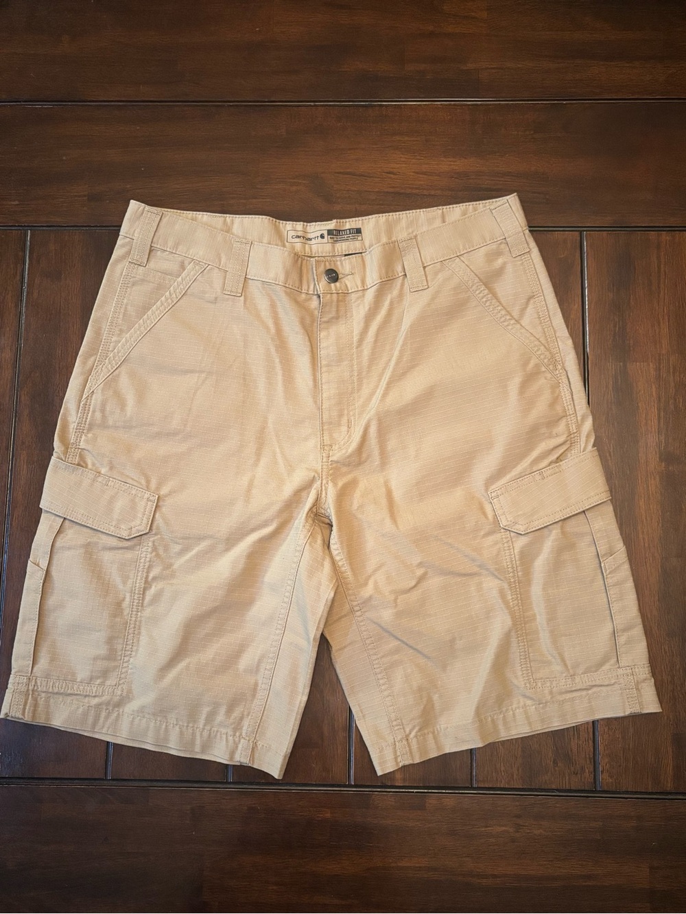 Carhartt Men’s Force Relaxed Fit Ripstop Cargo Work Shorts Khaki Pockets 36